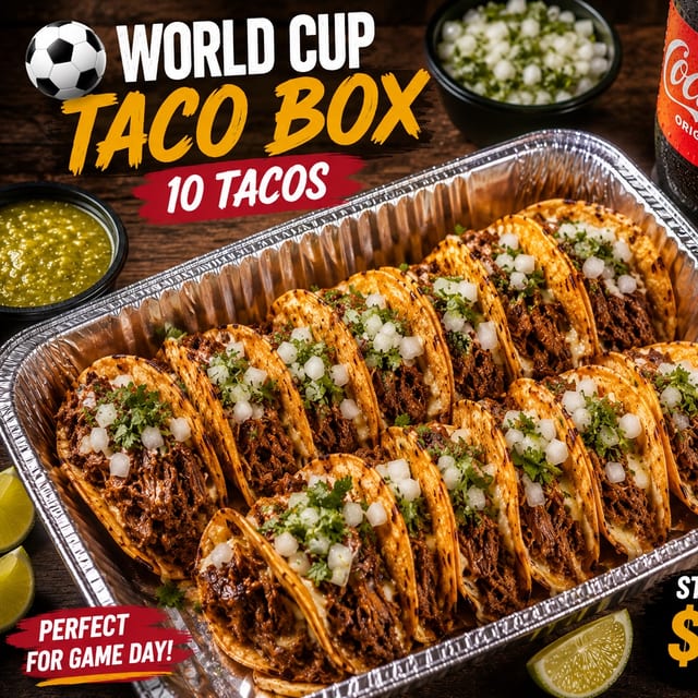WORLD CUP - Taco Box - 10 Tacos.